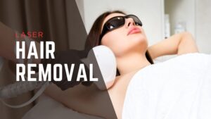 A clinical specialist performing painless laser hair removal on a patient's leg using advanced cooling technology in Dubai.